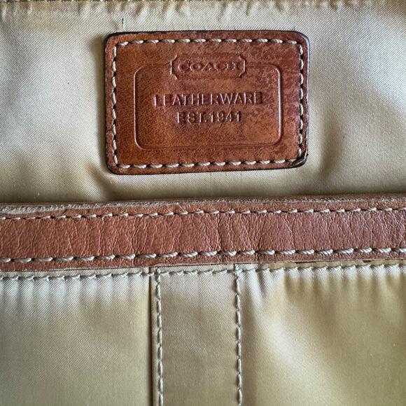 Coach Y2K Hamptons Gold Yellow Nylon Canvas & Leather Mini Tote Shoulder Bag - Picture 3 of 7